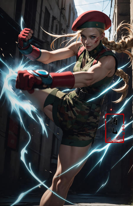 606247209521969398-3823613512-CAMMY，Epic CG masterpiece, from Capcom game Street Fighter, cammy, Cammy White (character name), red beret, camouflage face pain.jpg